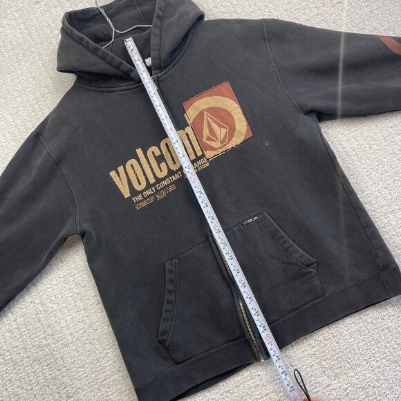 Y2K Volcom Hoodie Womens Size L Black Graphic Skater Grunge Punk Full Zip - Picture 7 of 12